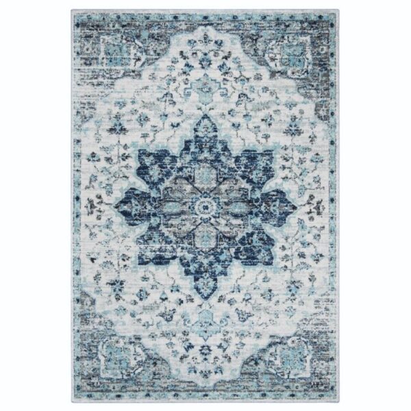 ORIENTALNY BAROKOWY DYWAN POKOJOWY medalion mandala SAFAVIEH MADISON granatowy szary 200x300 cm - obrazek 6