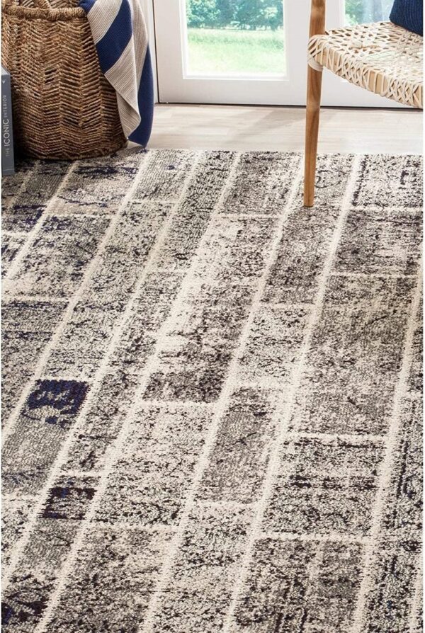 NOWOCZESNY DYWAN POKOJOWY w stylu Boho Chic szary granatowy wielokolorowy SAFAVIEH MONACO MNC216G 160x230 cm - obrazek 7