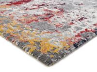 NOWOCZESNY ABSTRAKCYJNY STRUKTURALNY dywan podłogowy chodnik biegacz bieżnik OCI HIGH&LOW EIGHT czerwony żółty szary 80x300 cm - obrazek 4