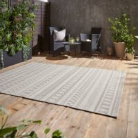 NOWOCZESNY BELGIJSKI DWUPOZIOMOWY DYWAN SZNURKOWY kremowy beżowy etniczny boho NYLAND 200x290 cm - obrazek 5