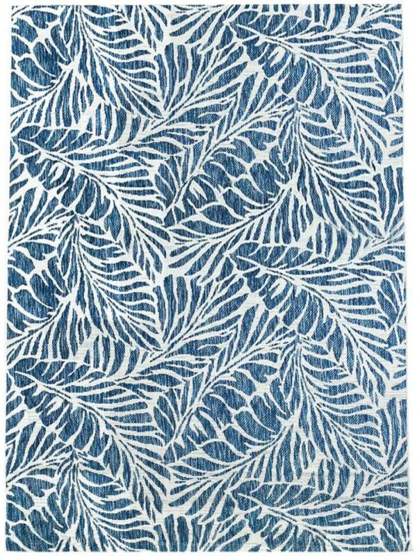 NOWOCZESNY DYWAN SZNURKOWY wewnętrzny zewnętrzny liście niebieski granatowy szary CARPET CITY OUTDOOR 160x230 cm - obrazek 13
