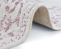 ORIENTALNY DYWAN TKANY NA PŁASKO SZNURKOWY MANDALA kremowy różowy fioletowy NORTHRUGS TILOS 160x230 cm - obrazek 3