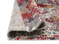 NOWOCZESNY ABSTRAKCYJNY STRUKTURALNY dywan podłogowy chodnik biegacz bieżnik OCI HIGH&LOW EIGHT czerwony żółty szary 80x300 cm - obrazek 3
