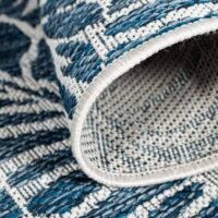 NOWOCZESNY DYWAN SZNURKOWY wewnętrzny zewnętrzny liście niebieski granatowy szary CARPET CITY OUTDOOR 160x230 cm - obrazek 2