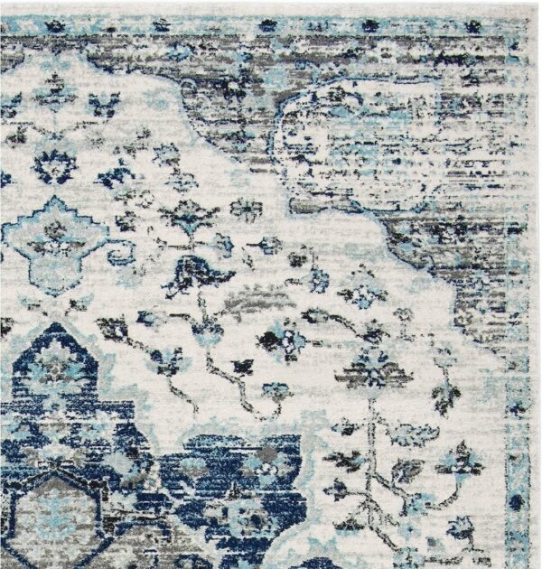 ORIENTALNY BAROKOWY DYWAN POKOJOWY medalion mandala SAFAVIEH MADISON granatowy szary 200x300 cm - obrazek 9