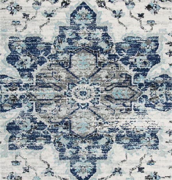 ORIENTALNY BAROKOWY DYWAN POKOJOWY medalion mandala SAFAVIEH MADISON granatowy szary 200x300 cm - obrazek 5