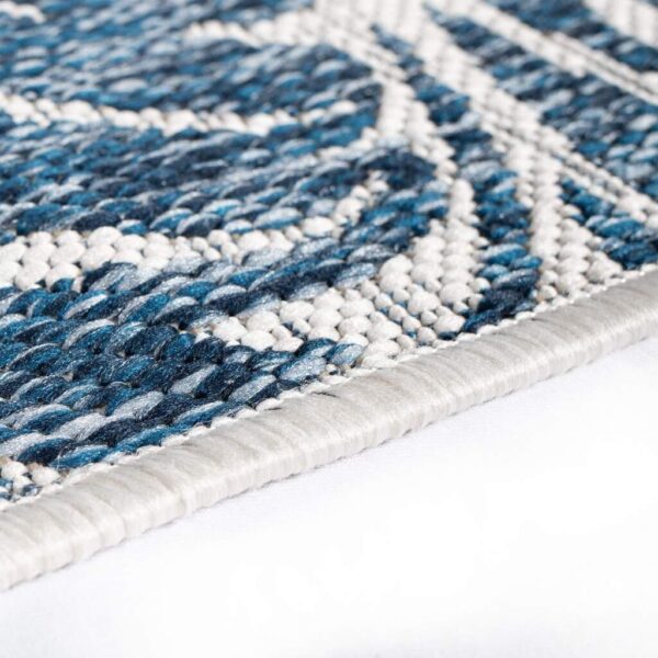 NOWOCZESNY DYWAN SZNURKOWY wewnętrzny zewnętrzny liście niebieski granatowy szary CARPET CITY OUTDOOR 160x230 cm - obrazek 4
