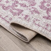 ORIENTALNY DYWAN TKANY NA PŁASKO SZNURKOWY MANDALA kremowy różowy fioletowy NORTHRUGS TILOS 160x230 cm - obrazek 7
