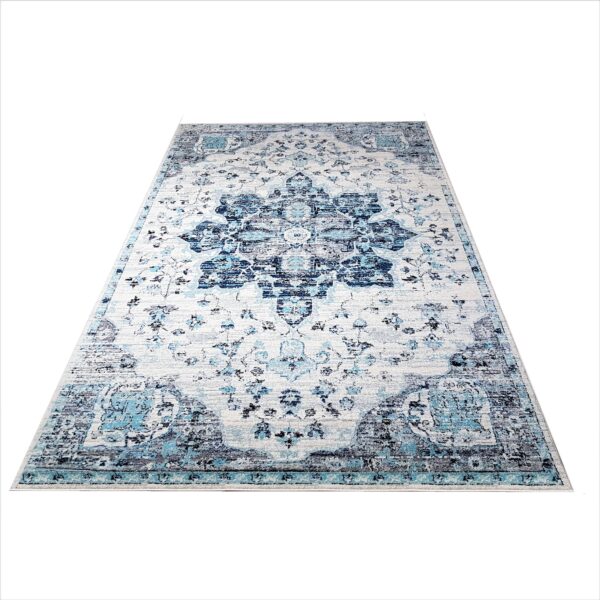ORIENTALNY BAROKOWY DYWAN POKOJOWY medalion mandala SAFAVIEH MADISON granatowy szary 200x300 cm - obrazek 4