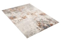 IMPRESIONISTYCZNY NOWOCZESNY DYWAN DO SALONU miekki lśniacy włos w stylu glamour szary pomarańczowy kremowy niebieski TAPISO VENEZIA 200x300 cm - obrazek 9