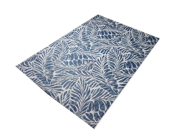 NOWOCZESNY DYWAN SZNURKOWY wewnętrzny zewnętrzny liście niebieski granatowy szary CARPET CITY OUTDOOR 160x230 cm - obrazek 10