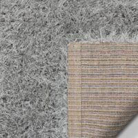 NOWOCZESNY GŁADKI LŚNIĄCY ELEGANCKI DYWAN SHAGGY PREMIUM DO SALONU srebrny szary WELL WOVEN KUKI SILVER 160x220 cm - obrazek 4