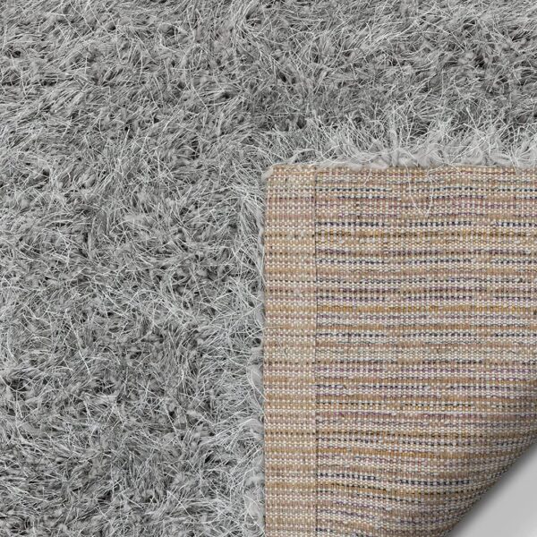 NOWOCZESNY GŁADKI LŚNIĄCY ELEGANCKI DYWAN SHAGGY PREMIUM DO SALONU srebrny szary WELL WOVEN KUKI SILVER 160x220 cm - obrazek 4