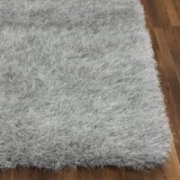 NOWOCZESNY GŁADKI LŚNIĄCY ELEGANCKI DYWAN SHAGGY PREMIUM DO SALONU srebrny szary WELL WOVEN KUKI SILVER 160x220 cm - obrazek 11