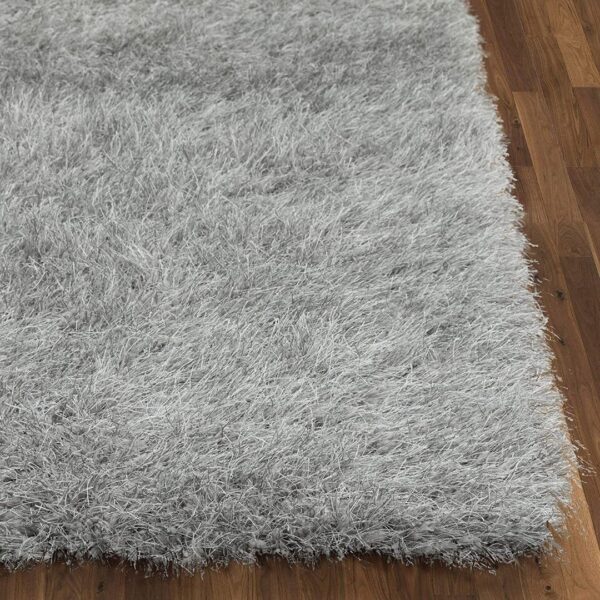 NOWOCZESNY GŁADKI LŚNIĄCY ELEGANCKI DYWAN SHAGGY PREMIUM DO SALONU srebrny szary WELL WOVEN KUKI SILVER 160x220 cm - obrazek 11