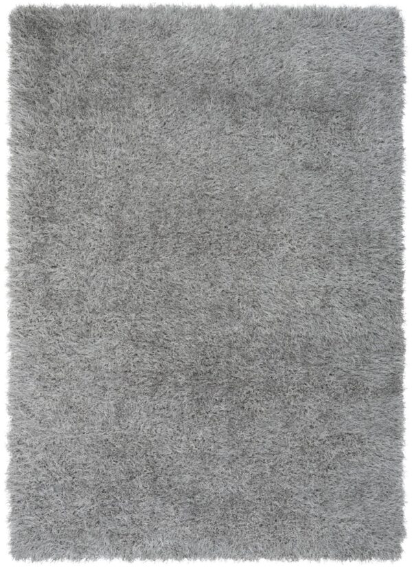 NOWOCZESNY GŁADKI LŚNIĄCY ELEGANCKI DYWAN SHAGGY PREMIUM DO SALONU srebrny szary WELL WOVEN KUKI SILVER 160x220 cm - obrazek 7