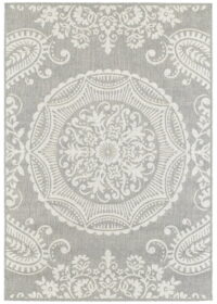 ORIENTALNY DYWAN SZNURKOWY MEDALION wewnętrzny zewnętrzny na taras szary kremowy BALTA RUGS PAISLEY 160x230 cm - obrazek 2