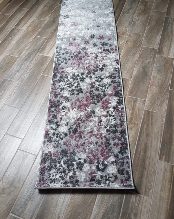 NOWOCZESNY DYWAN CHODNIK BIEŻNIK BIEGACZ szary kremowy fioletowy w kwiaty SAFAVIEH ADIRONDACK 62x240 cm - obrazek 10