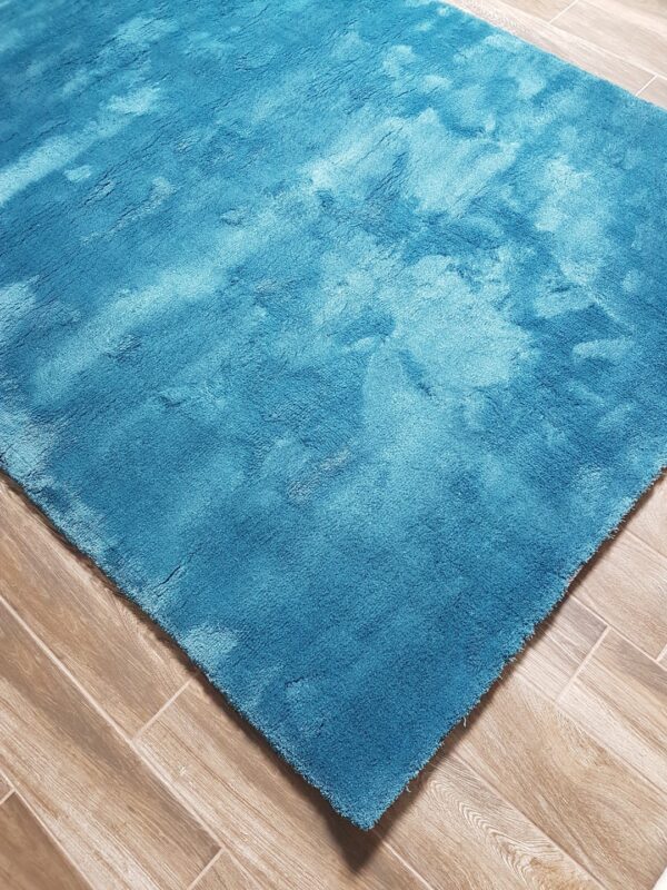 NOWOCZESY LUKSUSOWY LIFESTYLOWY DYWAN SHAGGY niebieski turkusowy granatowy benzyna ESPRIT HOME LOFT PETROL BLUE 160x230 cm - obrazek 8