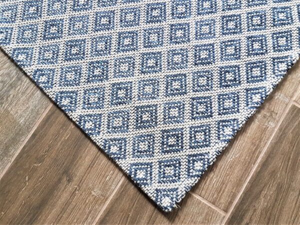 NATURALNY DYWAN BAWEŁNIANY w stylu boho skandi jasny szary niebieski granatowy CARPET CITY COTTON GREY NAVY 130x190 cm - obrazek 8