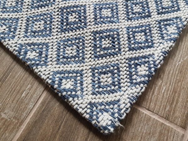 NATURALNY DYWAN BAWEŁNIANY w stylu boho skandi jasny szary niebieski granatowy CARPET CITY COTTON GREY NAVY 130x190 cm - obrazek 9