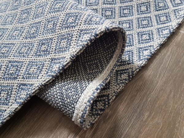 NATURALNY DYWAN BAWEŁNIANY w stylu boho skandi jasny szary niebieski granatowy CARPET CITY COTTON GREY NAVY 130x190 cm - obrazek 11