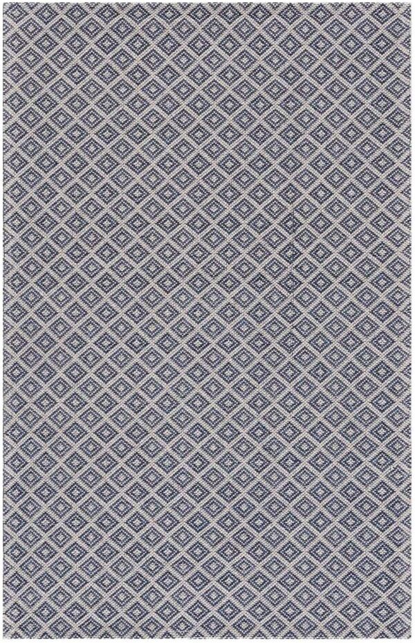 NATURALNY DYWAN BAWEŁNIANY w stylu boho skandi jasny szary niebieski granatowy CARPET CITY COTTON GREY NAVY 130x190 cm - obrazek 3