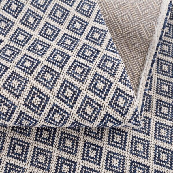 NATURALNY DYWAN BAWEŁNIANY w stylu boho skandi jasny szary niebieski granatowy CARPET CITY COTTON GREY NAVY 130x190 cm - obrazek 4