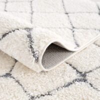 NOWOCZESNY GEOMETRYCZNY DYWAN SHAGGY PODŁOGOWY kremowy szary w romby CARPET CITY FOCUS 140x200 cm - obrazek 3