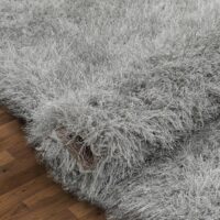 NOWOCZESNY GŁADKI LŚNIĄCY ELEGANCKI DYWAN SHAGGY PREMIUM DO SALONU srebrny szary WELL WOVEN KUKI SILVER 160x220 cm - obrazek 5