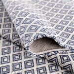 NATURALNY DYWAN BAWEŁNIANY w stylu boho skandi jasny szary niebieski granatowy CARPET CITY COTTON GREY NAVY 130x190 cm