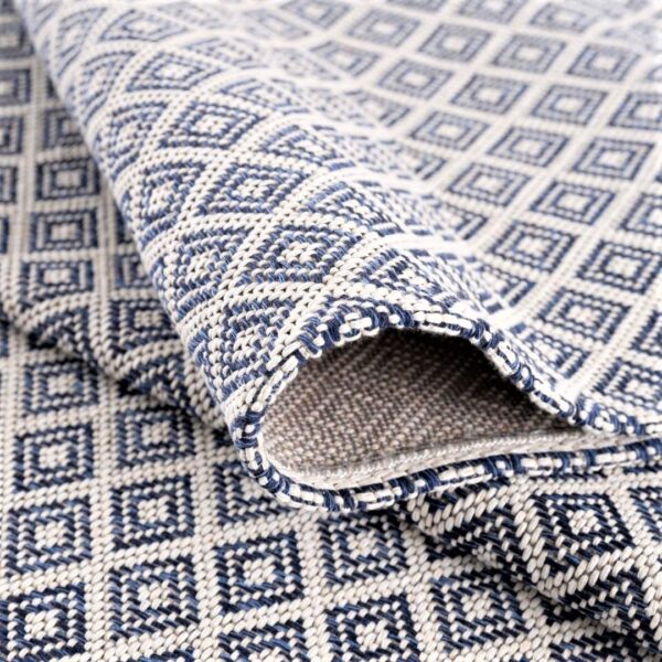 NATURALNY DYWAN BAWEŁNIANY w stylu boho skandi jasny szary niebieski granatowy CARPET CITY COTTON GREY NAVY 130x190 cm - obrazek 5