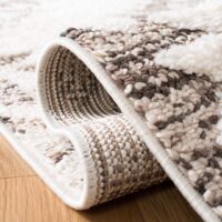 MAROKAŃSKI ETNICZNY DYWAN Z GRUBYMI PLECIONYMI FRĘDZLAMI kremowy brązowy SAFAVIEH MARROCCAN TASSEL SHAG 200x300 cm - obrazek 3