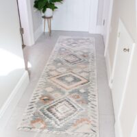 NOWOCZESNY ETNICZNY DYWAN KOLOROWY PASTELOWY chodnik biegacz bieżnik w stylu boho KUKOON RUGS ABELLA 70x240 cm