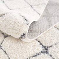 NOWOCZESNY GEOMETRYCZNY DYWAN SHAGGY PODŁOGOWY kremowy szary w romby CARPET CITY FOCUS 140x200 cm - obrazek 4