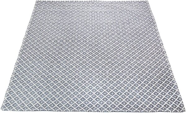 NATURALNY DYWAN BAWEŁNIANY w stylu boho skandi jasny szary niebieski granatowy CARPET CITY COTTON GREY NAVY 130x190 cm - obrazek 7
