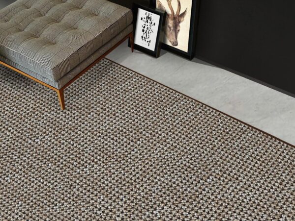 PRZYTULNY TKANY NA PŁASKO DYWAN DO SALONU brązowy beż melanż FLOORDIREKT GRANDEUR 250x300 cm - obrazek 6