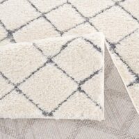NOWOCZESNY GEOMETRYCZNY DYWAN SHAGGY PODŁOGOWY kremowy szary w romby CARPET CITY FOCUS 140x200 cm - obrazek 5