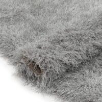 NOWOCZESNY GŁADKI LŚNIĄCY ELEGANCKI DYWAN SHAGGY PREMIUM DO SALONU srebrny szary WELL WOVEN KUKI SILVER 160x220 cm - obrazek 10