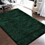 NOWOCZESY LUKSUSOWY LIFESTYLOWY DYWAN SHAGGY butelkowa zieleń zielony ciemnozielony TOM TAILOR COZY UNI GREEN 140x200 cm