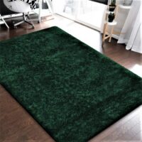 NOWOCZESY LUKSUSOWY LIFESTYLOWY DYWAN SHAGGY butelkowa zieleń zielony ciemnozielony TOM TAILOR COZY UNI GREEN 140x200 cm