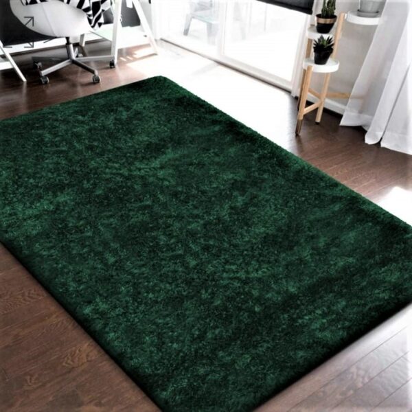 NOWOCZESY LUKSUSOWY LIFESTYLOWY DYWAN SHAGGY butelkowa zieleń zielony ciemnozielony TOM TAILOR COZY UNI GREEN 140x200 cm - obrazek 11
