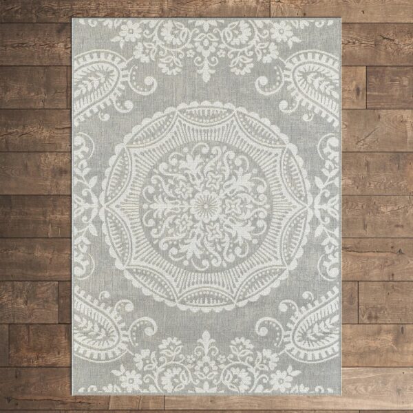 ORIENTALNY DYWAN SZNURKOWY MEDALION wewnętrzny zewnętrzny na taras szary kremowy BALTA RUGS PAISLEY 160x230 cm - obrazek 13