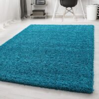 JEDNOBARWNY PRZYTULNY DYWAN DO BIURA SALONU turkusowy PACO HOME SKY 250 240x320 cm