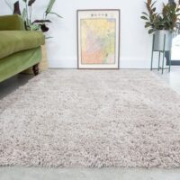 PUSZYSTY NOWOCZESNY DYWANIK SHAGGY Z DŁUGIM WŁOSIEM beżowy KUKKON RUGS ASPEN 80x150 cm - obrazek 2