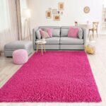 NOWOCZESNY PUSZYSTY dywan pokojowy dziewczęcy różowy VIMODA PRIME SHAGGY BARBIE PINK 120x170 cm