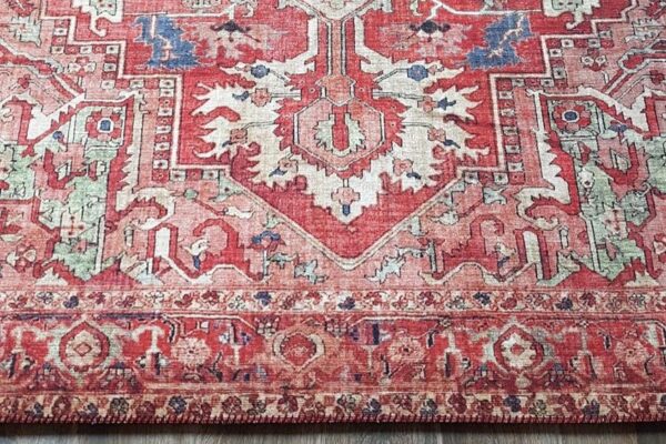 ORIENTALNY PERSKI DYWAN PODŁOGOWY tkany na płasko czerwony kolorowy NOURISTAN LETA ORIENTROT 120x160 cm - obrazek 10