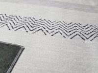 AKSAMITNY GEOMETRYCZNY MIĘKKI PLAMOODPORNY Dywan do salonu biały czarny wzór etniczny 180x260 cm - obrazek 9