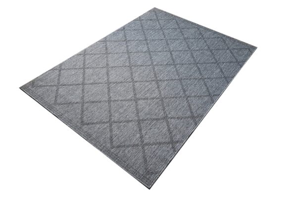 DWUSTRONNY DYWAN SZNURKOWY wewnętrzny zewnętrzny wzór KARO ROMBY DIAMENTY szary antracytowy BOUGARI CORSICA 160x230 cm - obrazek 6