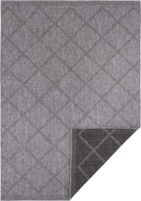 DWUSTRONNY DYWAN SZNURKOWY wewnętrzny zewnętrzny wzór KARO ROMBY DIAMENTY szary antracytowy BOUGARI CORSICA 160x230 cm - obrazek 2